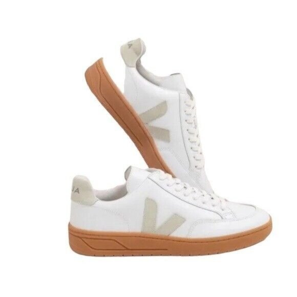 Veja Other - Veja V-10 Natural Gum Sole Leather Sneakers White 11